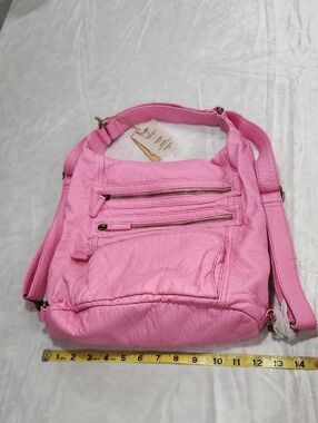 ampere creations mini convertible backpack crossbody purse Soft Vegan Leather 3 in 1 Bag Simply by pulling the back straps Convertible Crossbody Backpack Purse Burgundy